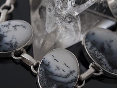 Dendritic Agate Bracelet in Sterling Silver